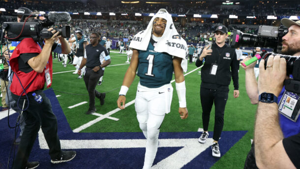 Jalen Hurts after a game against the Dallas Cowboys.