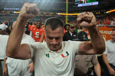 Miami coach Mario Cristobal.