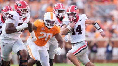Gunner Stockton runs with the ball.