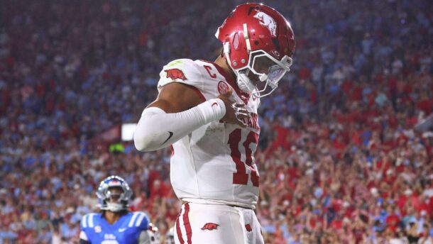 Arkansas QB Taylen Green.