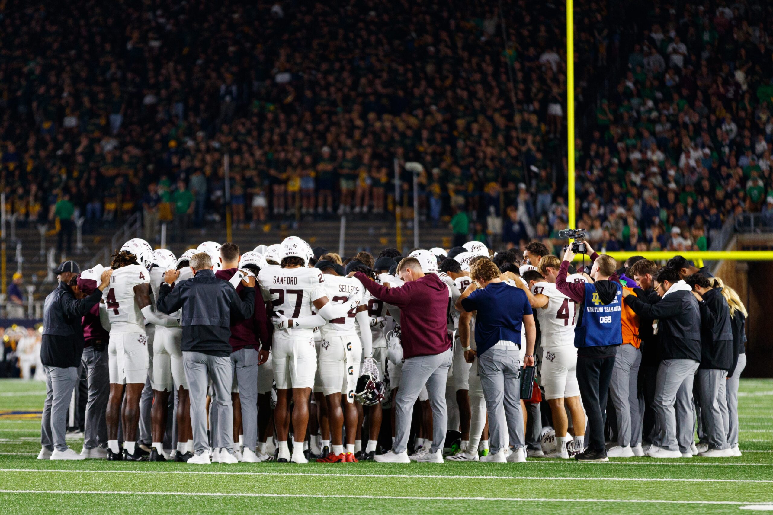 Texas A&M shares positive update on Bryce Anderson after scary injury in Notre Dame game