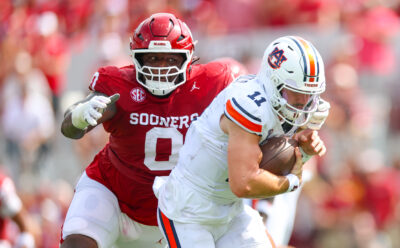 Oklahoma sacks Jackson Arnold.