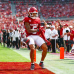 Oklahoma receiver Isaiah Sategna catches a pass vs. Auburn.