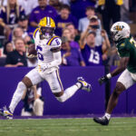 LSU receiver Barion Brown makes a play.