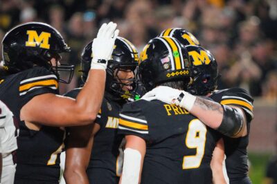 Mizzou players celebrate.