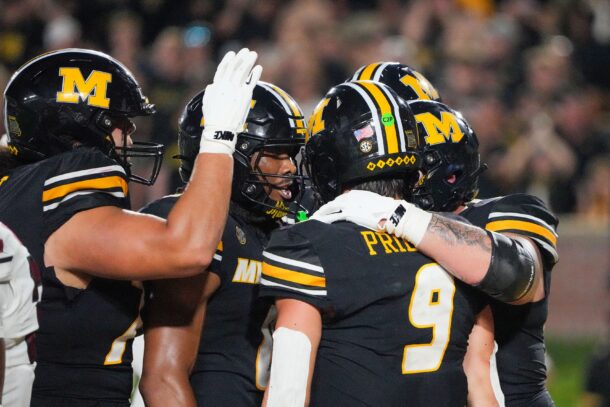 Mizzou players celebrate.
