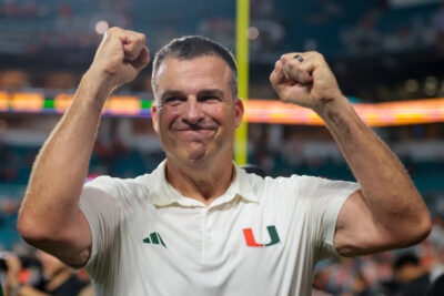 Miami head coach Mario Cristobal.
