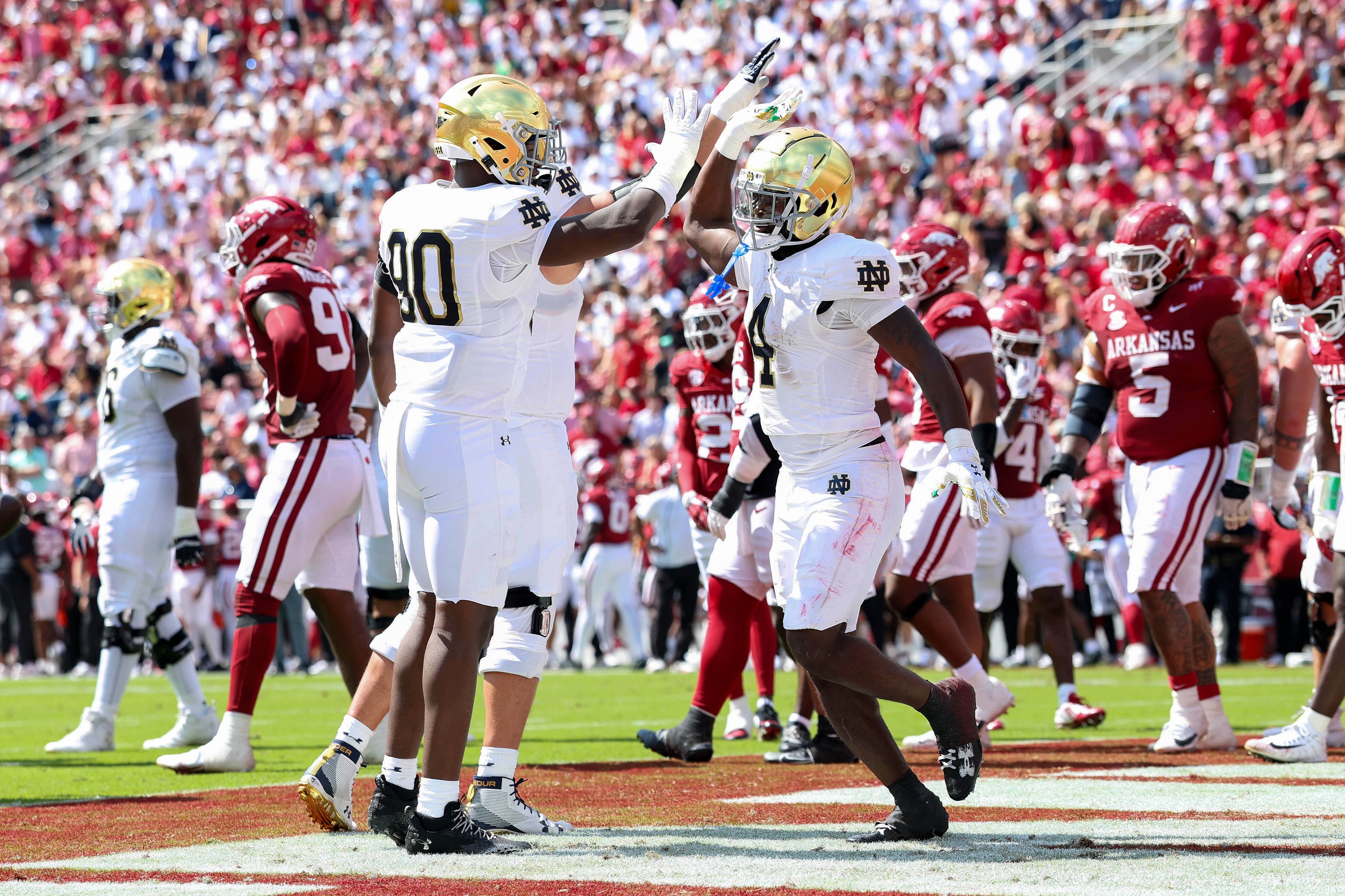 Rapid Reaction: Notre Dame rolls Arkansas, turns heat up on Sam Pittman