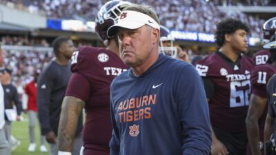 Hugh Freeze after coaching a game.