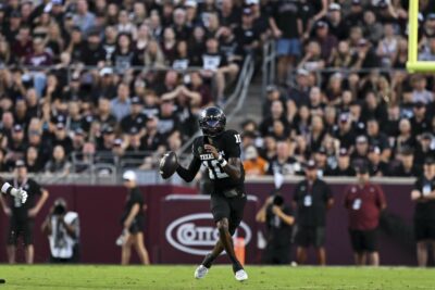 Marcel Reed throws a pass.