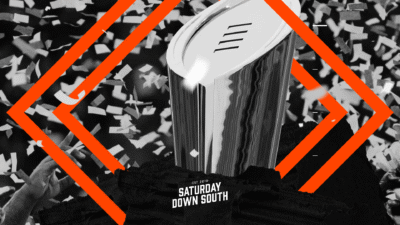 College Football Playoff trophy on Saturday Down South.
