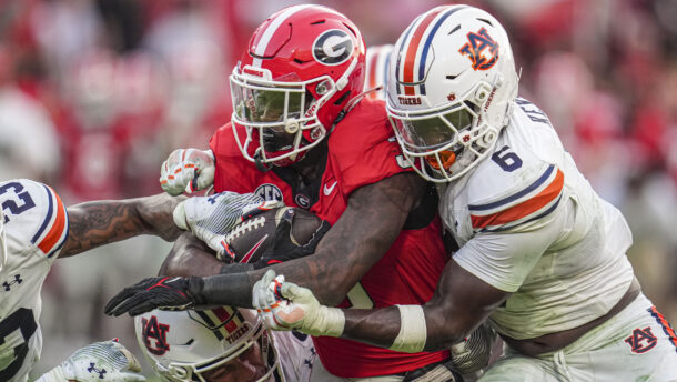 Georgia and Auburn play football.