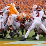 Alabama and Tennessee play football.