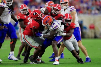 Florida and Georgia play football.
