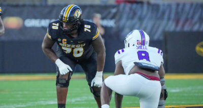 Cayden Green, Missouri left tackle.