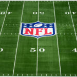 NFL logo on a field.