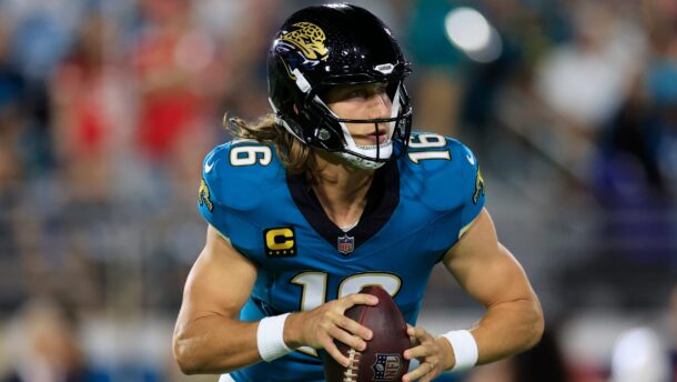 Trevor Lawrence looks to make a play.