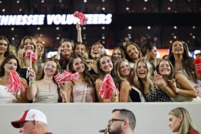 Alabama fans celebrate a win over Tennessee.