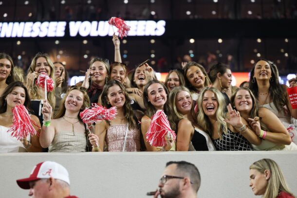 Alabama fans celebrate a win over Tennessee.