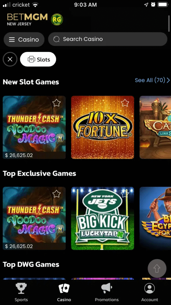 betmgm casino screenshot