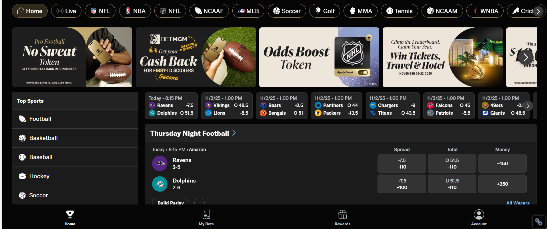 BetMGM desktop site. 
