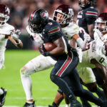 Texas A&M and South Carolina play football.