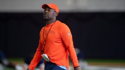 Derrick Nix shown coaching Auburn.