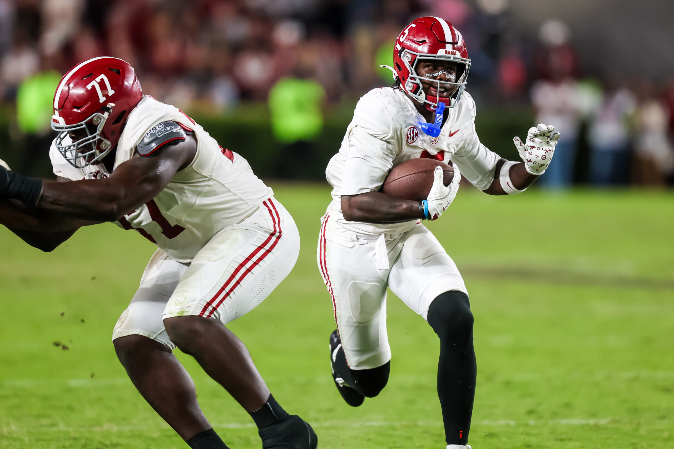 Germie Bernard explains how stadium lights affected him during Alabama&rsquo;s last visit to Oklahoma