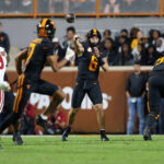 Tennessee quarterback Joey Aguilar throws a pass.