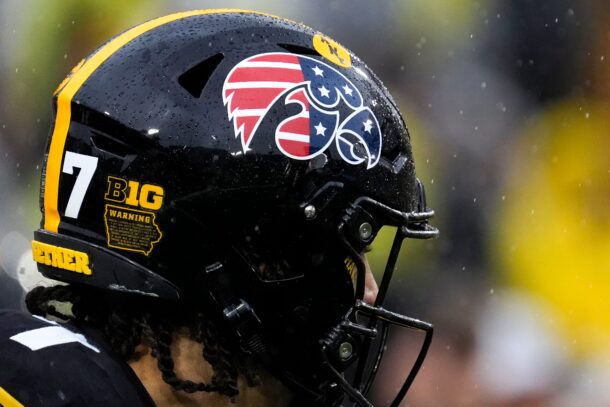 Iowa football helmet.