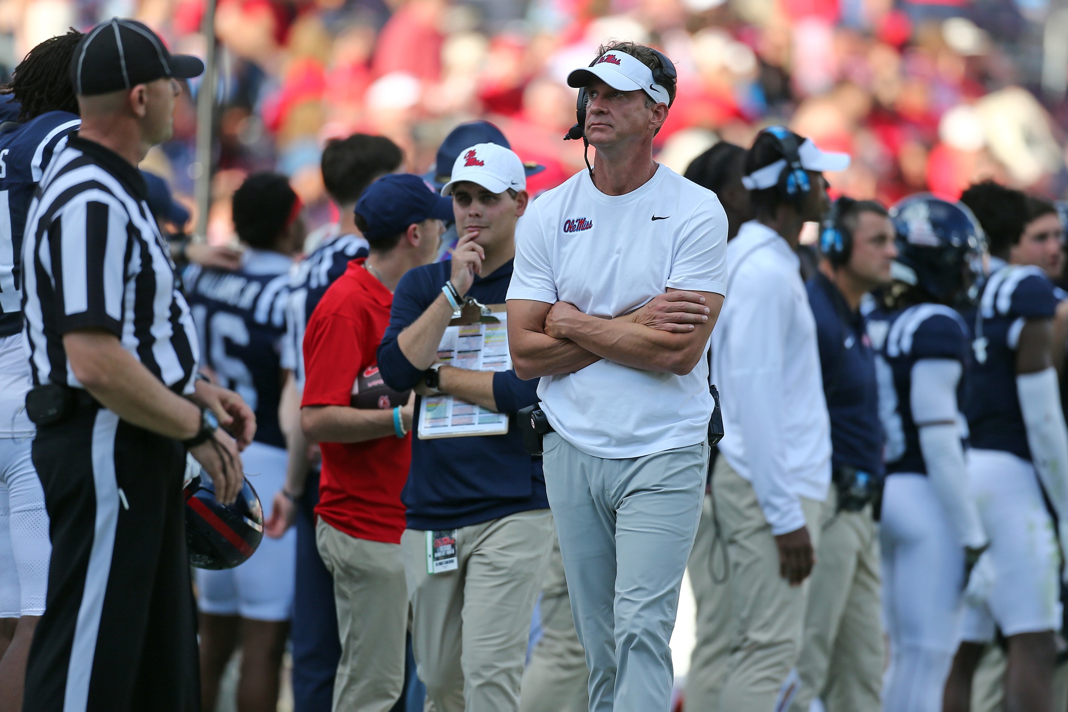 Lane Kiffin trolls Jeff Lebby, Mississippi State during halftime radio interview