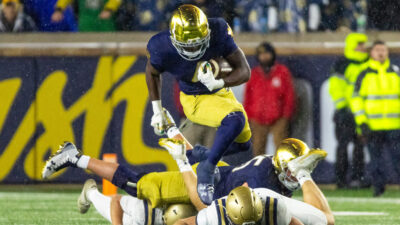 Notre Dame running back Jeremiyah Love.