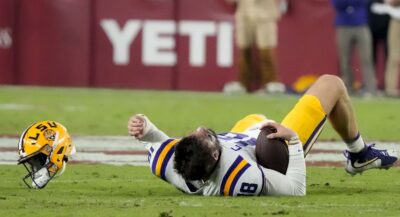 Garrett Nussmeier was benched on Saturday night at Alabama.