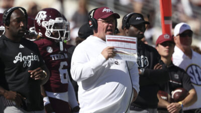 Texas A&M coach Mike Elko.