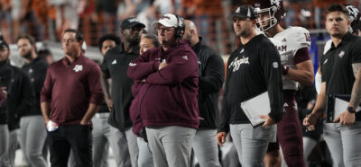 Mike Elko during Texas matchup.