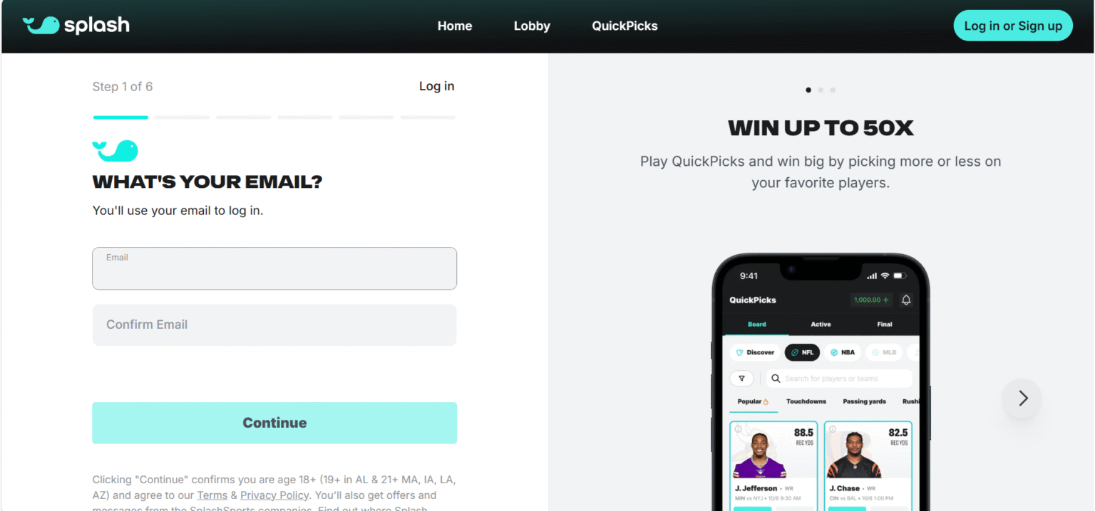Splash Sports Referral Code SDAY: 50% Deposit Match Up to $100
