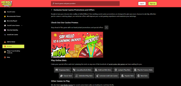 hello millions sweepstakes casino