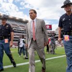 Nick Saban at Kyle Field.