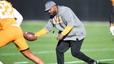 Tim Banks during practice.