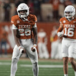 Texas players celebrate.