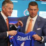Florida coach Jon Sumrall at his press conference.