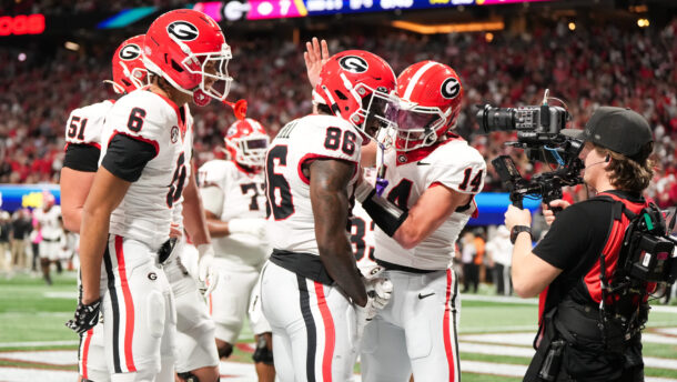 Georgia players celebrate.