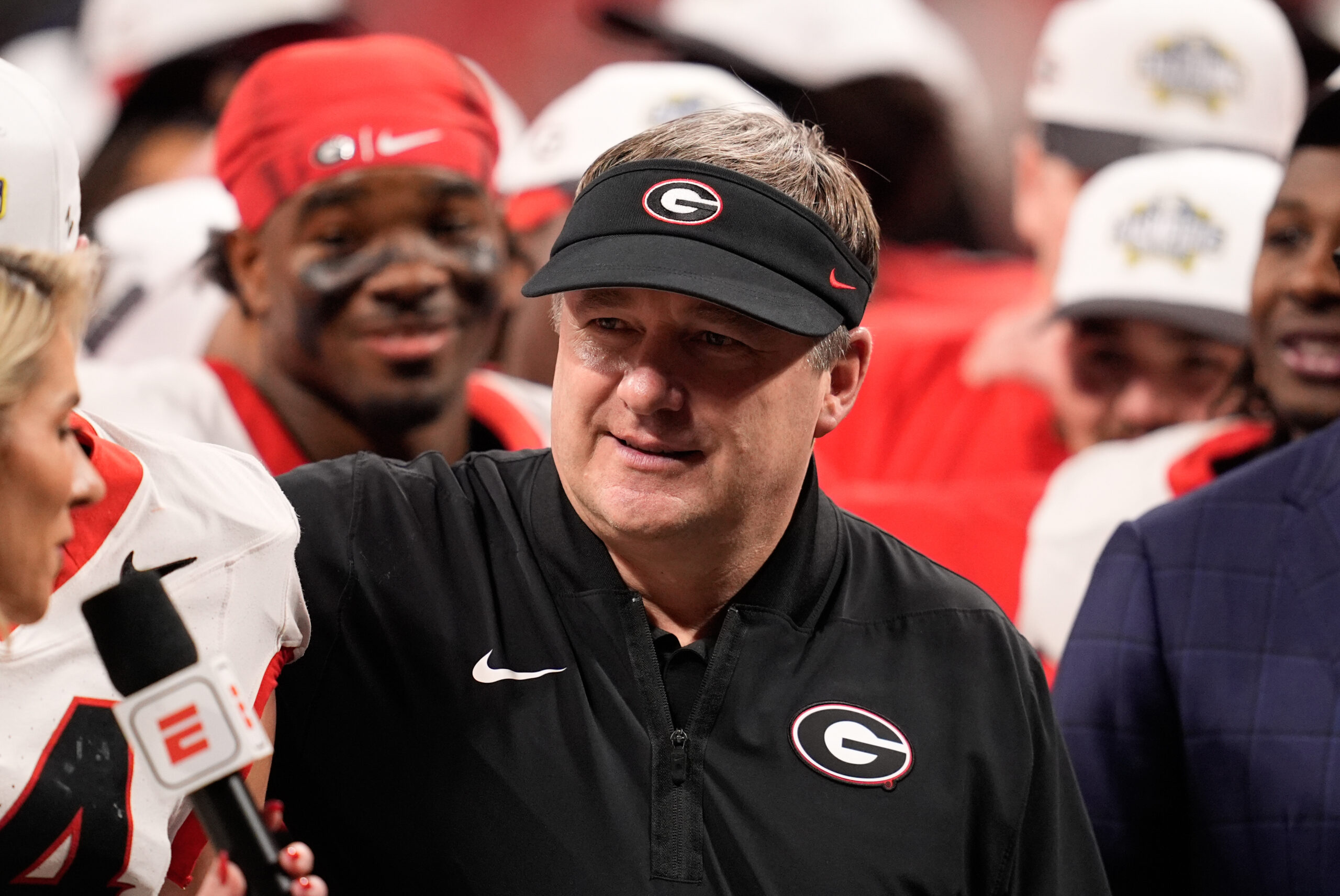 Kirby Smart, Ty Simpson share embrace after SEC Championship Game