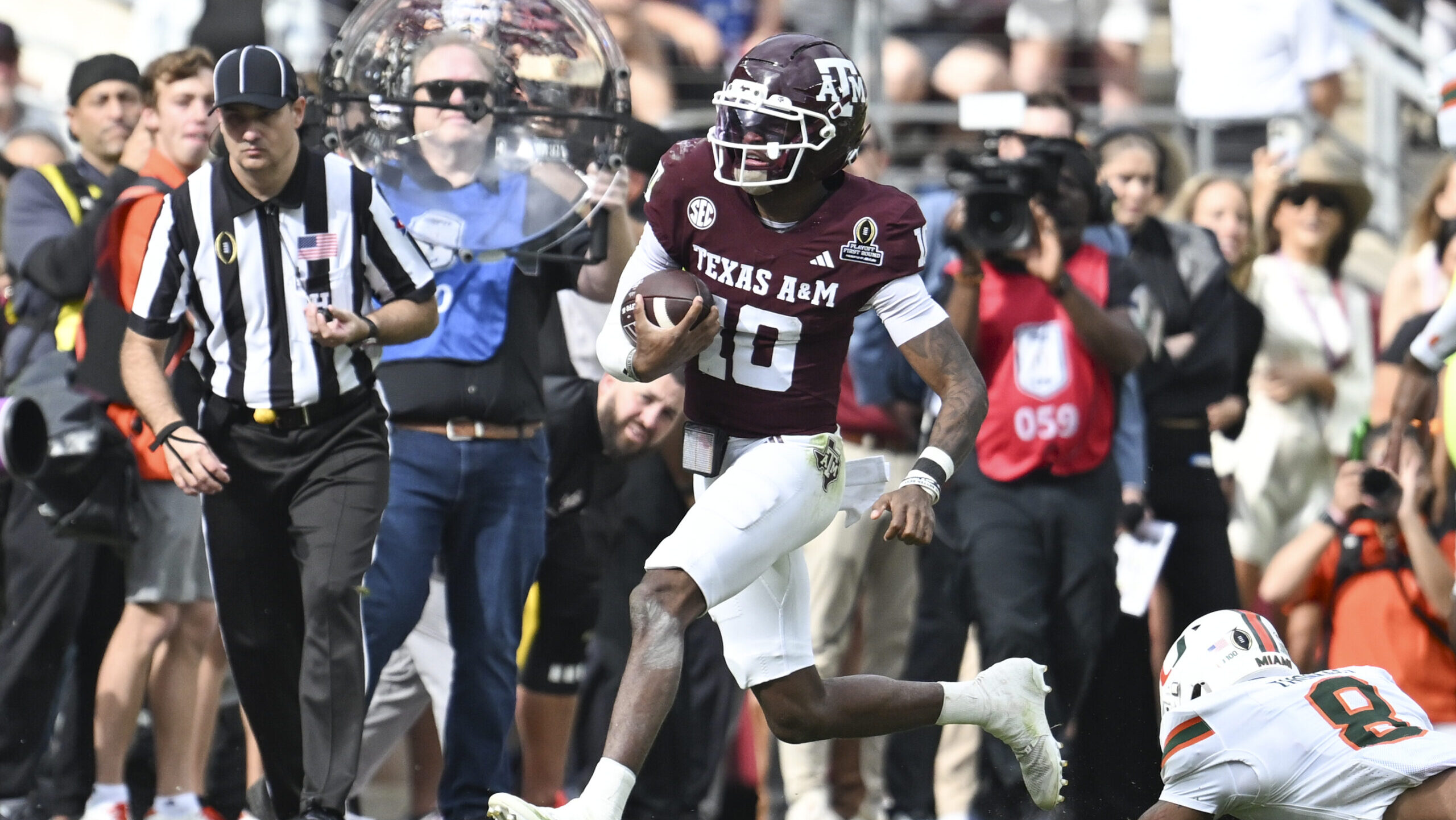 Mike Elko comments on potential &lsquo;growth&rsquo; for Marcel Reed after CFP loss