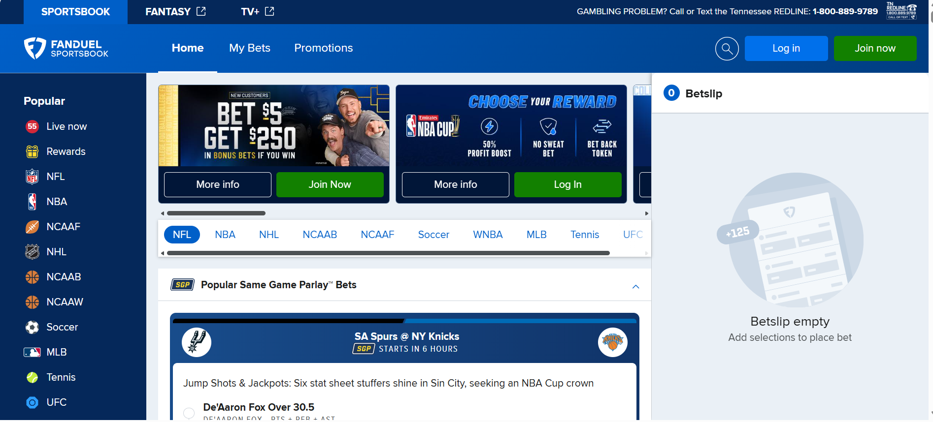 FanDuel Sportsbook.