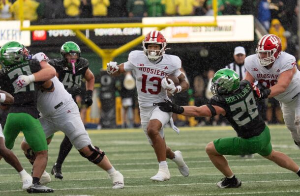 Indiana vs. Oregon in football.