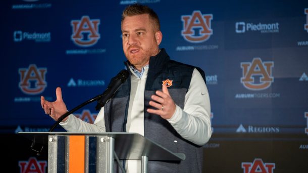 Auburn coach Alex Golesh.