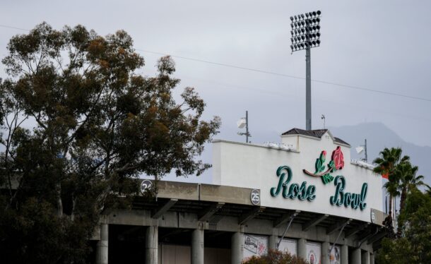Rose Bowl overcast.