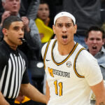 Mizzou's Trent Pierce celebrates.