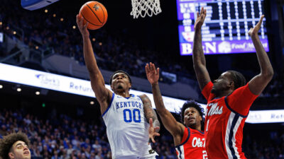 Otega Oweh scores against Ole Miss.